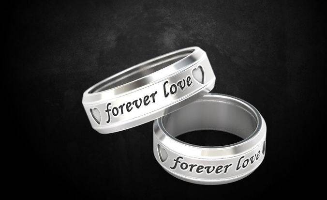 Eternal Love - Carved Symbol Titanium Ring | Titanium Rings